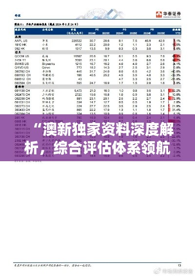 “澳新独家资料深度解析,综合评估体系领航版APY425.32”