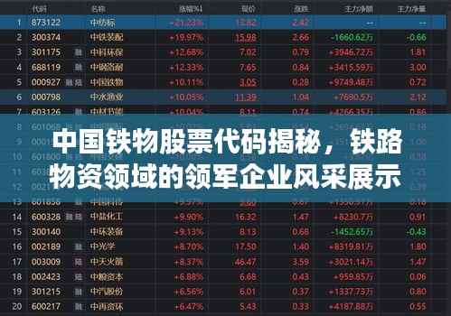 中国铁物股票代码揭秘,铁路物资领域的领军企业风采展示