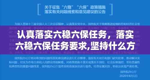 认真落实六稳六保任务,落实六稳六保任务要求,坚持什么方针