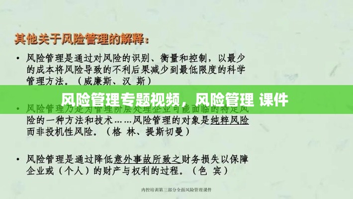 风险管理专题视频，风险管理 课件 