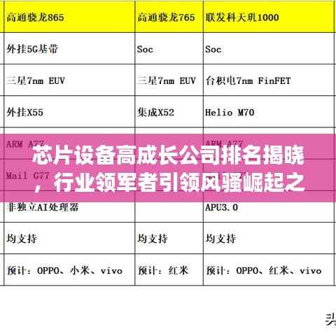 芯片设备高成长公司排名揭晓,行业领军者引领风骚崛起之路揭秘